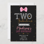 ワンファビュラスな2歳の誕生日招待状 招待状 (正面)