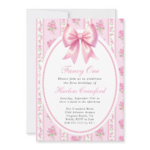 ワンファンシーピンクコケットボウバースデーパーティー