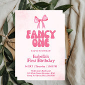 ワンファンシーピンクボウコケットガール1st誕生日 招待状