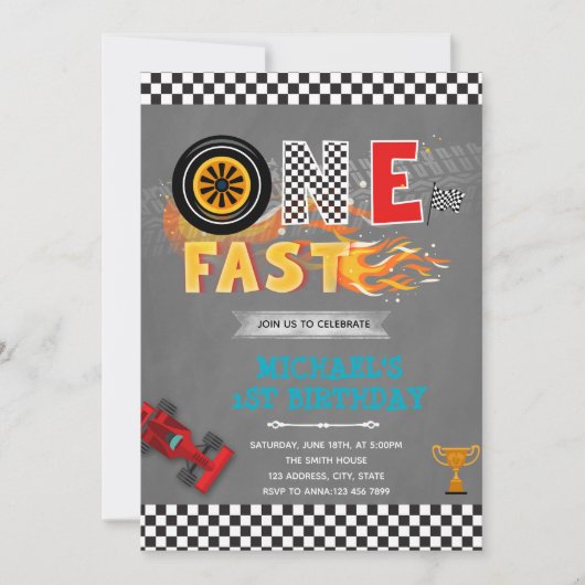 ワンファーストバースデーパーティー招待状 招待状 (正面)