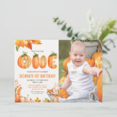 ワンファースト誕生日カボチャ 招待状 (スタンド正面)