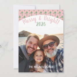 ワンフォトクリスマスファミリーキューアイピンク シーズンカード