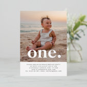 ワンフォトファースト誕生日シルバー 箔招待状 (立ち正面)