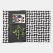 ワンフォトホリデーブラックアンドホワイト千鳥格子の キッチンタオル (横)