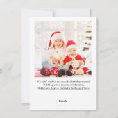 ワンフォトホワイトフローラクリスマスリース2022 シーズンカード (裏面)