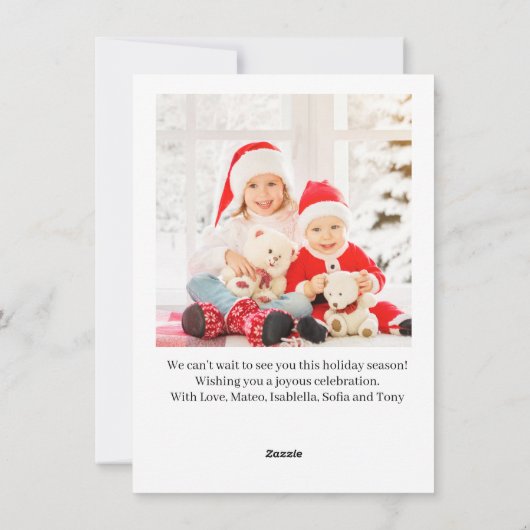 ワンフォトホワイトフローラクリスマスリース2022 シーズンカード (裏面)