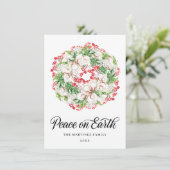 ワンフォトホワイトフローラクリスマスリース2022 シーズンカード (スタンド正面)