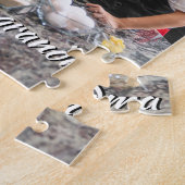 ワンフォトラブユー文字赤いハートおばあちゃんママ ジグソーパズル (側面)