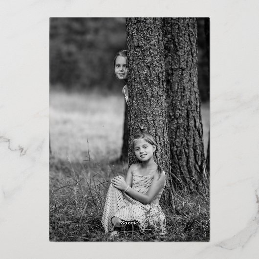 ワンフォトレタリングオーバーレイメリークリスマス金ゴールド 箔シーズンカード (裏面)