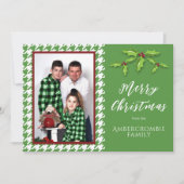 ワンフォト グリーンアンドホワイト ハウンドトゥース シーズンカード (正面)