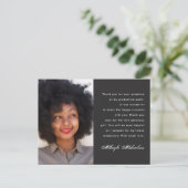 ワンフォト 卒業 ありがとう チャコールグレー ポストカード (スタンド正面)