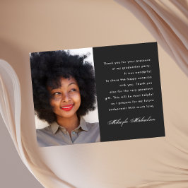 ワンフォト 卒業 ありがとう チャコールグレー ポストカード