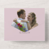 ワンフォーオール パープルフラワー ウェディング 招待状 (裏面)