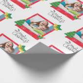 ワンフレーム写真とメリークリスマス ラッピングペーパー (角)
