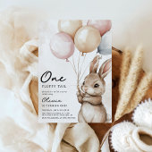 ワンフワフワのテールバニー1歳の誕生日 招待状