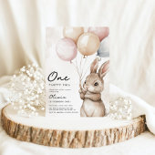 ワンフワフワのテールバニー1歳の誕生日 招待状