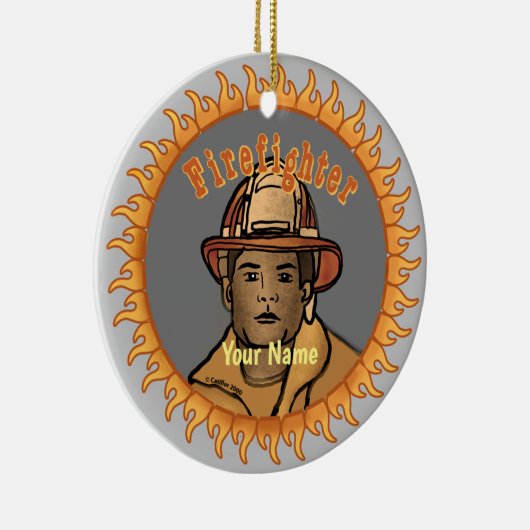 ワンブラックファイアファイターオーナメント セラミックオーナメント (右)