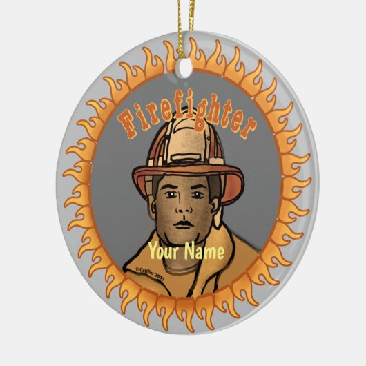 ワンブラックファイアファイターオーナメント セラミックオーナメント (左)