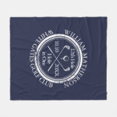 ワンブルーのゴルフホ王室のールパーソナライズされた フリースブランケット (正面(横))