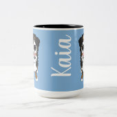 ワンブルーアイドベルネーズマウンテンドッグ ツートーンマグカップ (中央)