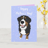 ワンブルーアイドベルネーゼ山犬の母の日 カード (黄色い花)