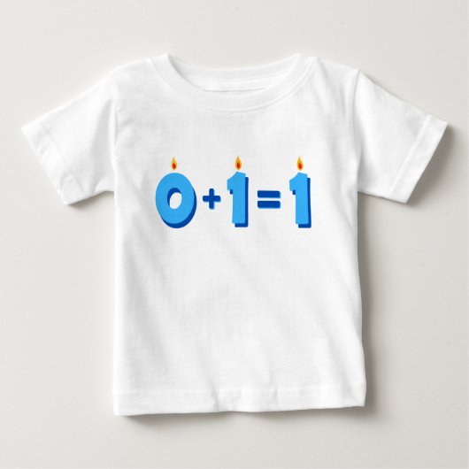 ワンブルー1歳の誕生日男の赤ちゃんTシャツ ベビーTシャツ (正面)