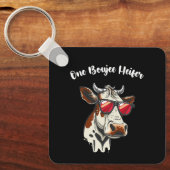 ワンブージェハイファーおもしろいカウヴィンテージレトロ キーホルダー (正面)