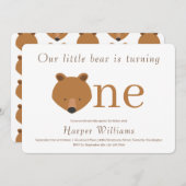 ワンベアベビーファースト誕生日 招待状 (正面/裏面)
