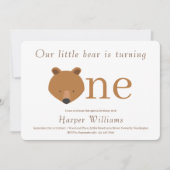 ワンベアベビーファースト誕生日 招待状 (正面)