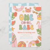 ワンベークールファースト誕生日パーティーへの招待 招待状 (正面/裏面)