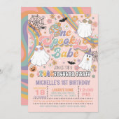 ワンベ不気味ー誕生日招待状 – 少女（ピンク） 招待状 (正面/裏面)