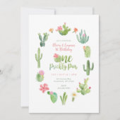 ワンペクリピアクツイン1歳の誕生日招待状 招待状 (正面)