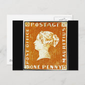 ワンペニー大英帝国モーリシャス切手 ポストカード (正面/裏面)