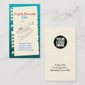 ワンページドードルターターターコイズ名刺 名刺 (正面/裏面)