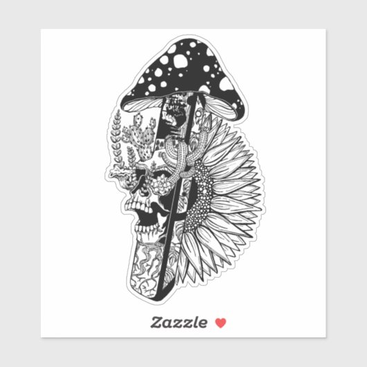 ワンホイールプラントB&Wステッカー シール (シート)