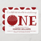 ワンホットチョコレートボムファースト誕生日 招待状 (正面/裏面)