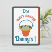 ワンホッピーカンパーファースト誕生日招待状 招待状 (スタンド正面)