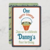 ワンホッピーカンパーファースト誕生日招待状 招待状 (正面/裏面)