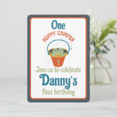 ワンホッピーカンパーファースト誕生日招待状 招待状 (スタンド正面)