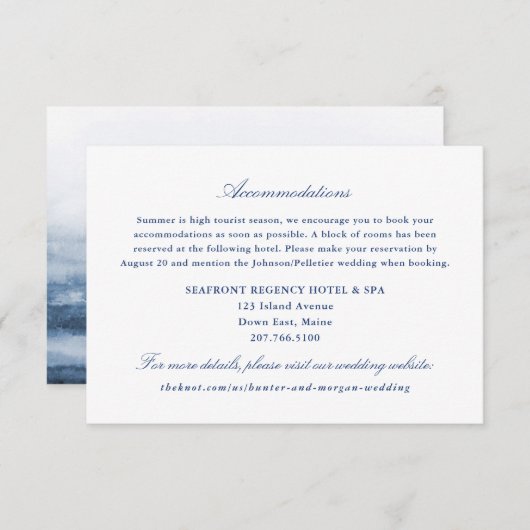 ワンホテル宿泊施設インサートカード – ペノブスコット エンクロージャーカード (正面/裏面)