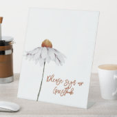 ワンホワイトデイジー結婚のサイン私たちのゲストブック 台座サイン (インサイチュ)