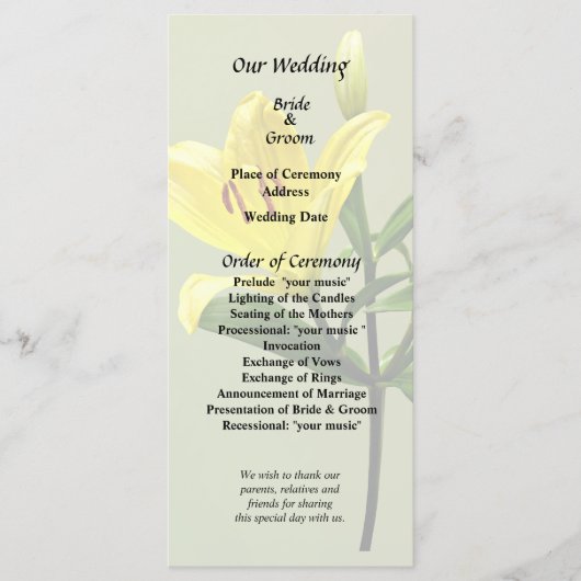 ワンホワイトユリ プログラム (正面)