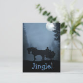 ワンホースオープンスリー葉書クリスマスズホリデイ シーズンポストカード (スタンド正面)