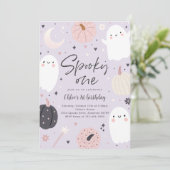 ワンボホ不気味ハロウィーン幽霊1st誕生日パーティー 招待状 (スタンド正面)