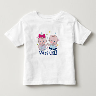 ワンボーイ&ガール誕生日Tシャツ トドラーTシャツ