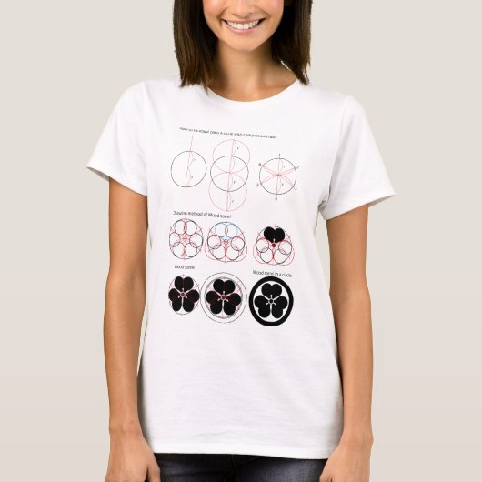 ワンポイントのオキザリス(木酢栗) の描き方 Tシャツ (正面)