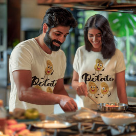 ワンポテトツーポテトかわいい野菜ユニセックス Tシャツ