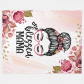 ワンマ賛美マ フリースブランケット (正面(横))