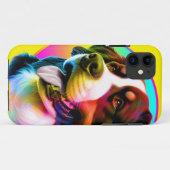 ワンモダンカラフルピー顔犬のオーナー Case-Mate iPhoneケース (裏面(横))