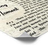 ワンモメ輝くントヴィンテージスクリプトソング歌詞プリント ポスター (角)